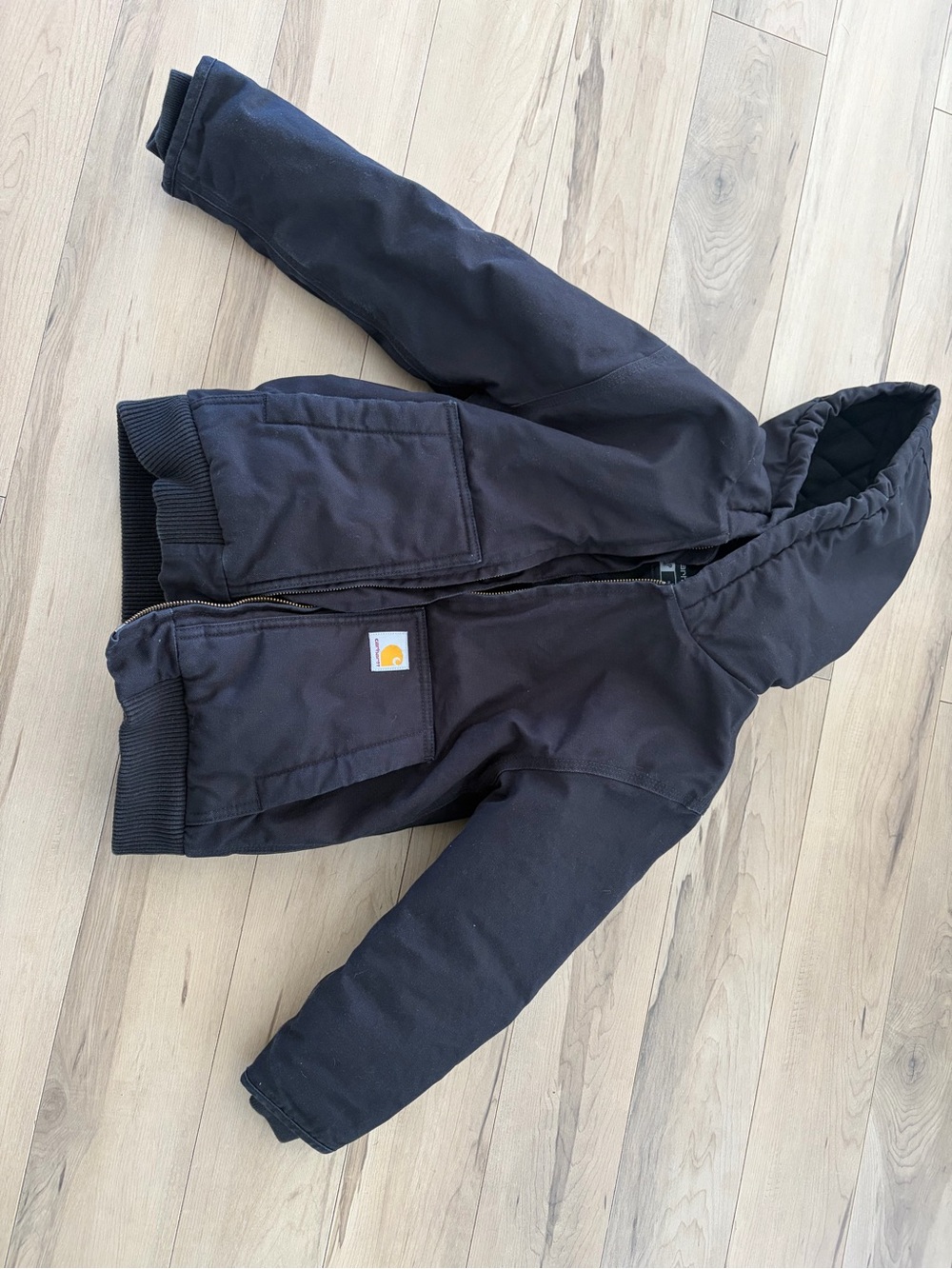 Carhartt Kids Black Hooded Work Jacket